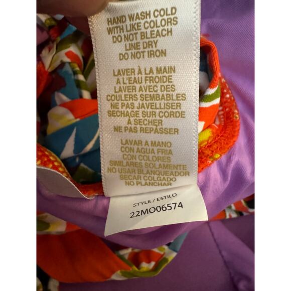 Anne Cole NWT Back Lace-Up Floral Bandeau One-Piece Size 12 - Picture 9 of 9